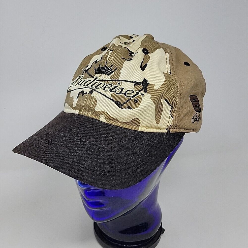 Budweiser Dale Earnhardt Jr Camouflage Strapback Hat Adjustable Brown